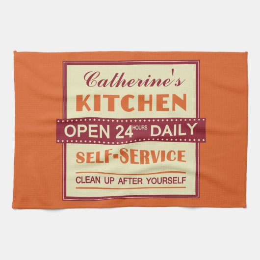 Keuken - aangepaste naam - handdoek (Horizontaal)