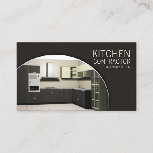 Keuken Aannemer Cabinetry Carperntry Bruine Kaart Visitekaartje (Voorkant)