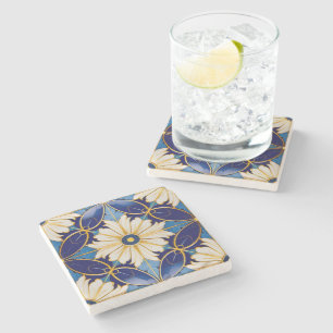 Keuken aanrecht barartikelen Art Deco Goud Blauw B Stenen Onderzetter
