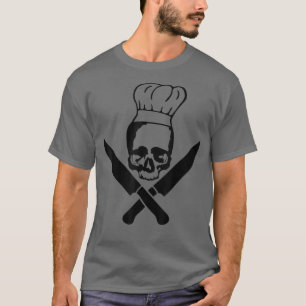 Keuken Chef Skeleton Skull met Chef-Pet en Kn T-shirt