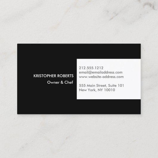 Keuken Collage Zwart/Wit Visitekaartje (Achterkant)
