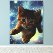 Keuken die in de ruimte lopen canvas afdruk (Insitu (Houten vloer))