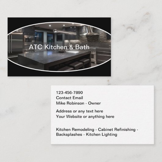 Keuken- en badbouwdiensten visitekaartje (Voorkant / Achterkant)