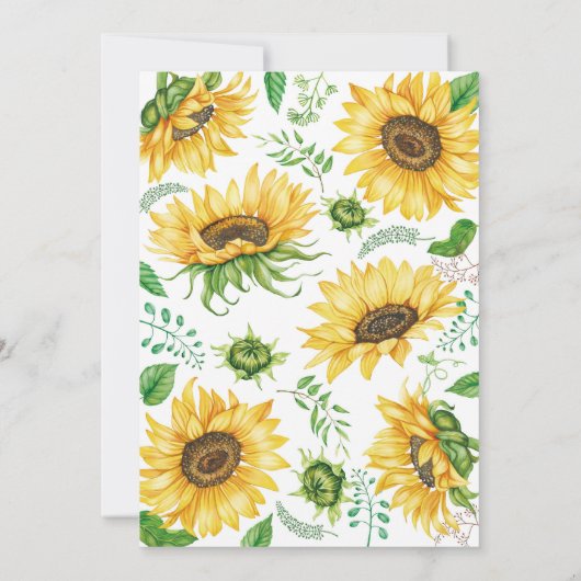 Keuken garde weg bruidsuitnodiging zonnebloem kaart (Achterkant)