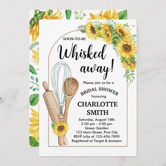 Keuken garde weggenomen bruidsuitnodiging zonneblo kaart (Voorkant / Achterkant)