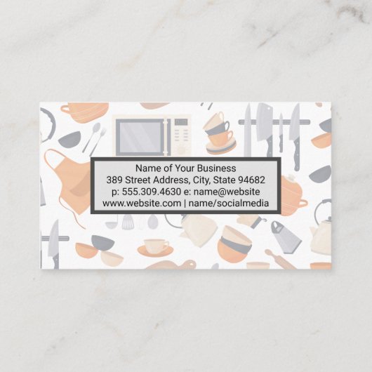 Keuken Gereedschap en apparatuur Patroon Visitekaartje (Achterkant)