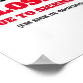 Keuken gesloten poster (Hoek)