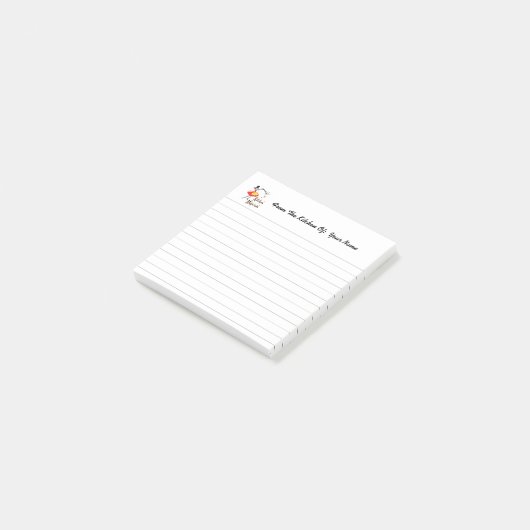 Keuken goochelaar Retro Lined Post it Notes (Schuin)