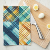 Keuken Handdoek Blauw Geel Geruit Plaid (Quarter Fold)