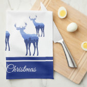 Keuken handdoek-De Herten Vrolijk Kerstmis Theedoek (Quarter Fold)