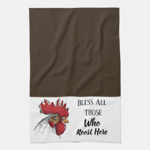 Keuken handdoek-kip zegene iedereen die theedoek