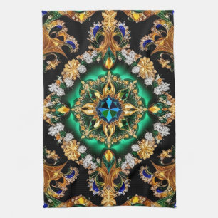 Keuken handdoek met Braziliaanse kleuren Design