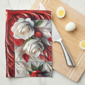 Keuken handdoek met Engels Rozen Design (Quarter Fold)