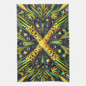 Keuken handdoek met Jamaicaanse kleuren Design (Verticaal)