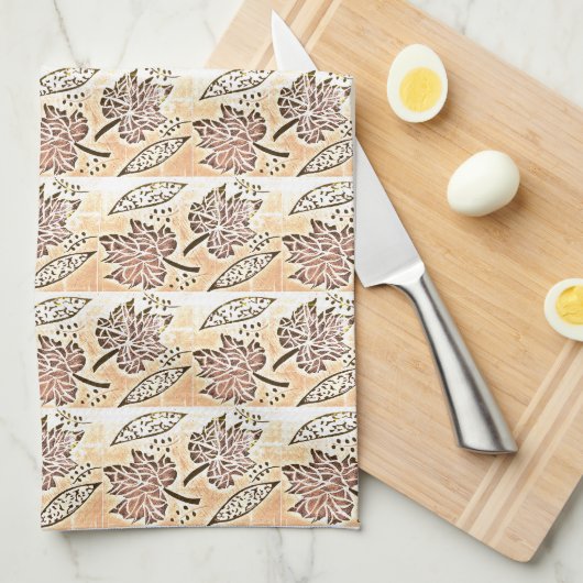 Keuken Handdoek met Leaf design. (Quarter Fold)