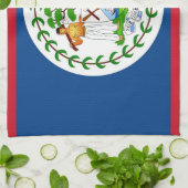 Keuken handdoek met Vlag van Belize (Gevouwen)