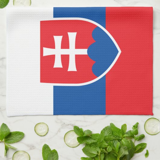 Keuken handdoek met vlag van Slowakije (Gevouwen)
