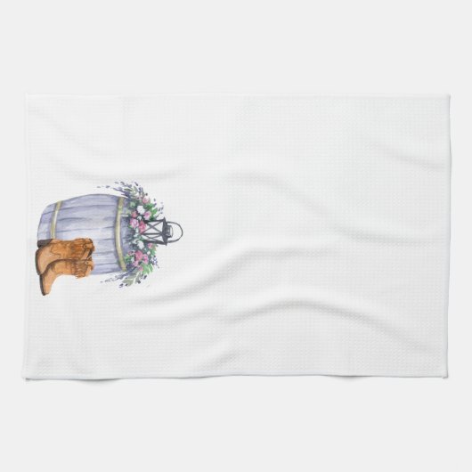 Keuken handdoek zomer land bruiloft rustieke water (Horizontaal)