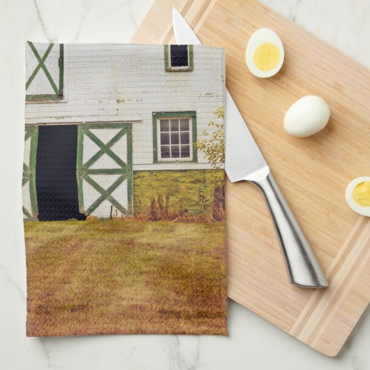 Keuken Handdoek Zonsondergang Schuur Land Rustiek (Quarter Fold)