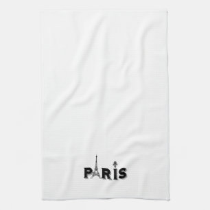 Keuken Handdoek-zwart en wit-PARIJS Theedoek