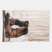 Keuken Handdoeklaarzen land rustiek western draag Theedoek (Horizontaal)