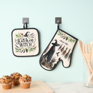 Keuken Heks Pensioen Mama Oma Vrouw Custom Ovenwant & Pannenlap Set