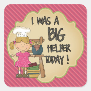 Keuken Helper Beloning Sticker Roze Strepen