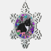 Keuken in Butterflies III, Tux Kitty Cat Tin Sneeuwvlok Ornament (Rechts)