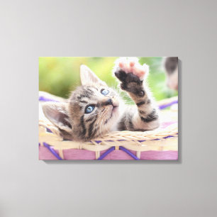 Keuken in een mand canvas afdruk
