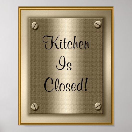Keuken is gesloten. Afdrukteken poster (Voorkant)