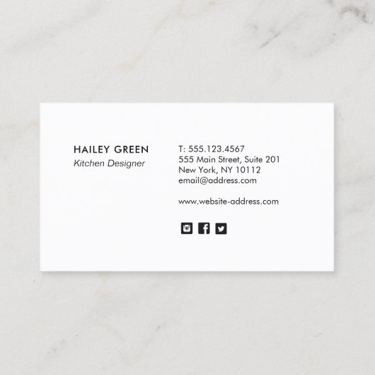 Keuken Kabinetry Design Visitekaartje (Achterkant)