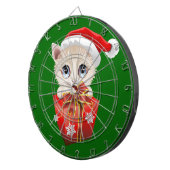 Keuken kerstkerstkerstman met cadeau dartbord (Voorkant Rechts)