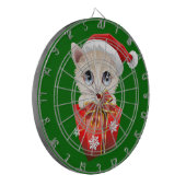 Keuken kerstkerstkerstman met cadeau dartbord (Voorkant Links)