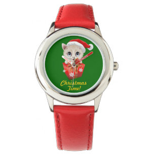 Keuken kerstkerstman met cadeauhorloges horloge