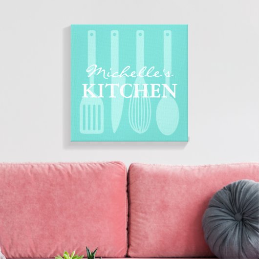 Keuken kookgerei muurkunst verpakt canvas (Insitu (Woonkamer))