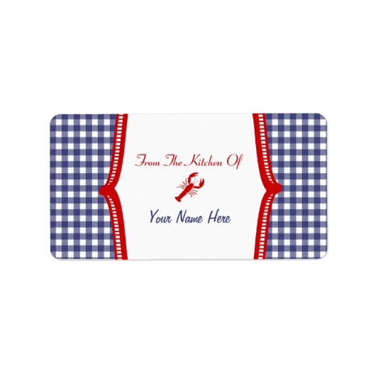 Keuken label- "uit de keuken van" kreeft etiket (Voorkant)