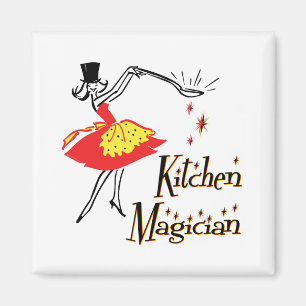 Keuken Magiër Retro Koken Kunst Magneet