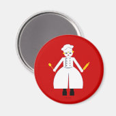 Keuken Martzkin Rode Chefette's Magnet Magneet (Voorkant / Achterkant)