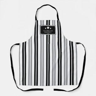 Keuken Master Stars zwart en grijs gestreept schor Schort