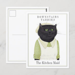 KEUKEN MEISJE KAT BRIEFKAART