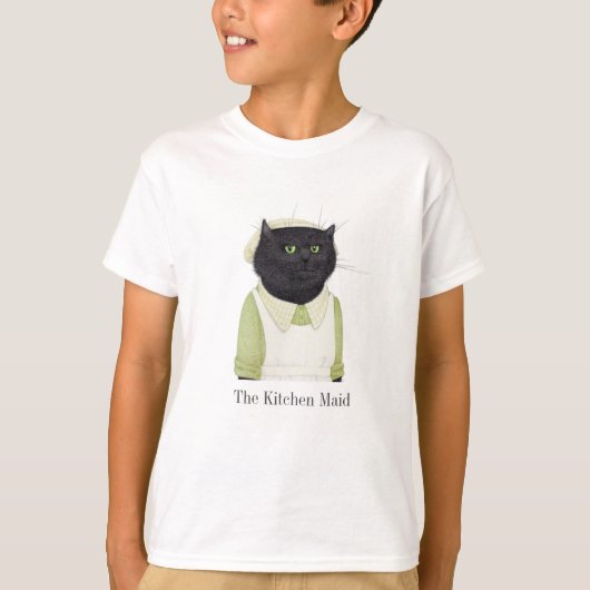 KEUKEN MEISJE KAT Jongens Basis T-shirt (Voorkant)