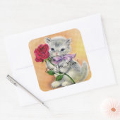  keuken met Roos Vierkante Sticker (Envelop)