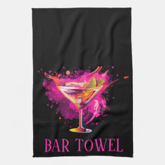 Keuken of Bar Handdoek Roze Cocktail