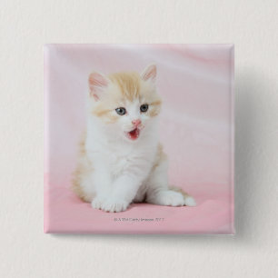 Keuken op roze achtergrond vierkante button 5,1 cm