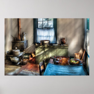 Keuken - Ouderwetse keuken Poster
