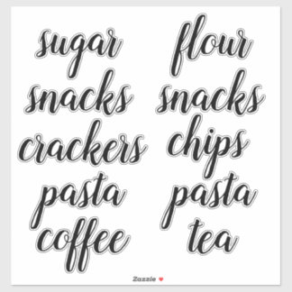 Keuken Pantry Organisatie Script Label Sticker