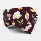 Keuken thema patroon Stropdas (Opgerold)