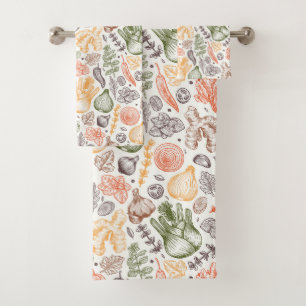 Keuken Tuin Plantaardig Patroon Bad Handdoek
