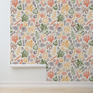 Keuken Tuin Plantaardig Patroon Behang