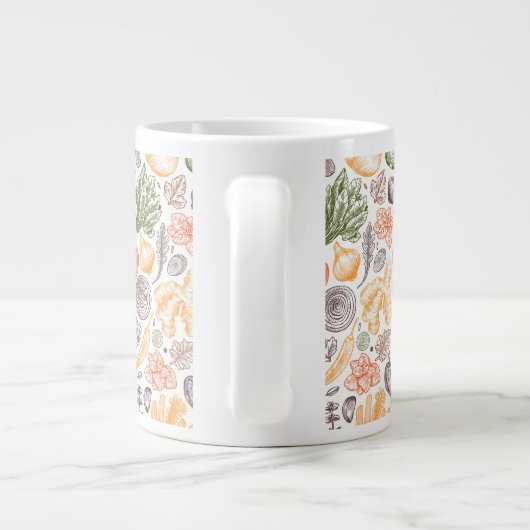 Keuken Tuin Plantaardig Patroon Extra Grote Beker (Achterkant)